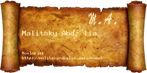 Malitsky Abélia névjegykártya